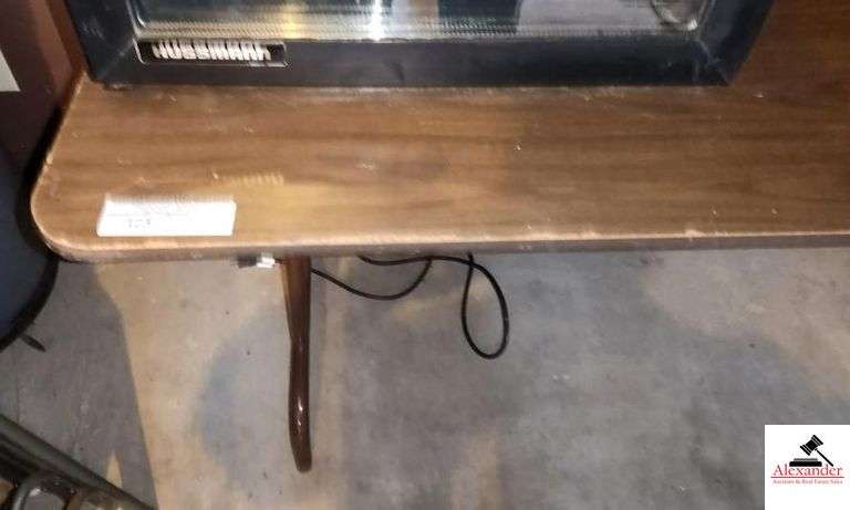 FORMICA TOP FOLDING TABLE - 30" X 6 FT. - RUBS ON EDGES, - SHOWS WEAR image