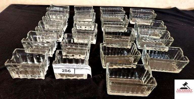 ANCHOR HOCKING CLEAR GLASS SUGAR PACKET HOLDERS- 2 BRANDS- SMALL & LARGE SIZE- 54 TOTAL image