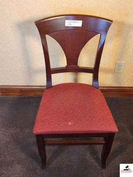 (8) SHAFER CHAIRS - UPHOLSTERED SEATS MAROON IN COLOR - (UPSTAIRS) image