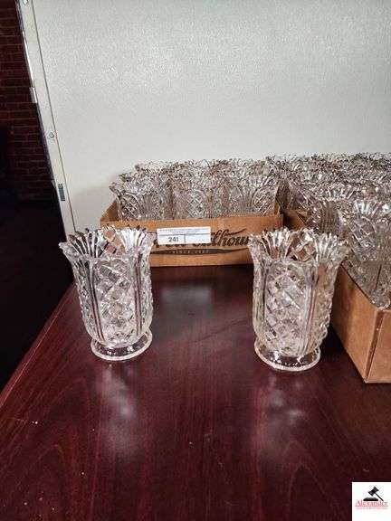 LEAD CYRSTAL LIMITED  HURRICANE CANDEL BASES WITH PLASTIC FLUID HOLDERS WITH BURNERS (27) image