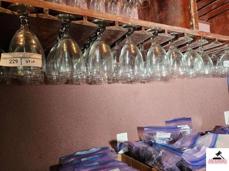 (37) LARGE WATER GLASSES W/PEDTESAL (PREP ROOM DOWNSTAIRS) image