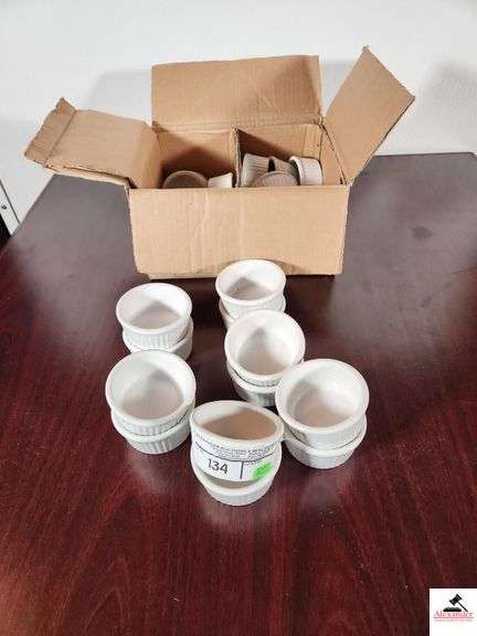 (24) TUXTON 8OZ WHITE PORCELAIN RAMEKINS image