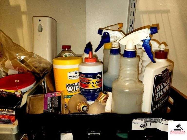 CLEANING SUPPLIES-LIGHT BULBS-LIGHT SWITCH COVERS- WALL AUTOMATIC MIST AIR REFRESHNER(CLEANING STORAGE CLOSET UPSTAIRS) image