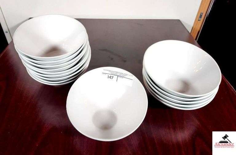 (15)WORLD CHINA 8 1/2" BOWLS - HIGH SIDED - 4 1/4" ON ONE EDGE - 2 1/8" ON OTHER image