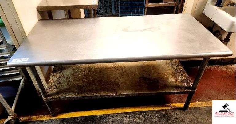 STAINLESS TABLE W/ LOWER GALVANIZED SHELF 60"X30"X29"   (KITCHEN) image