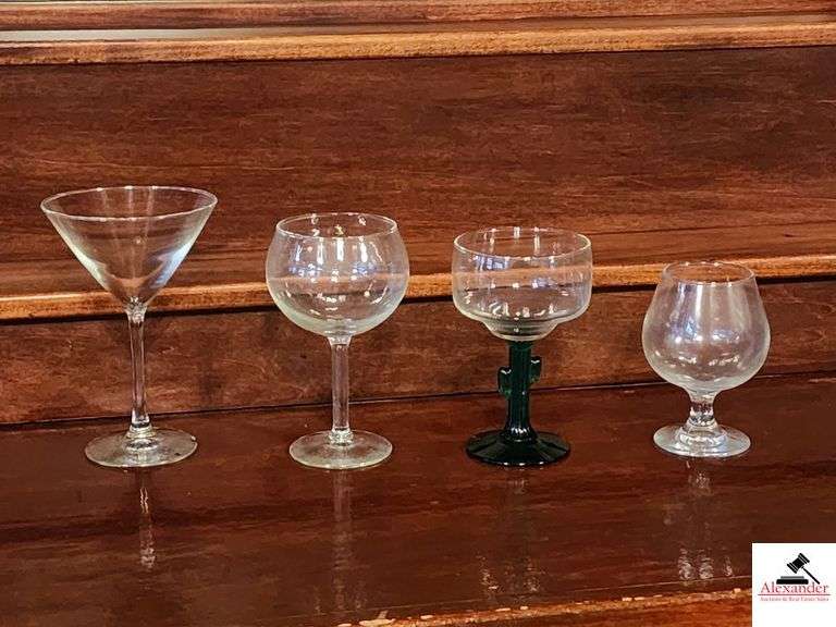 (22) PEDESTAL COCKTAIL GLASSES & MISC. image