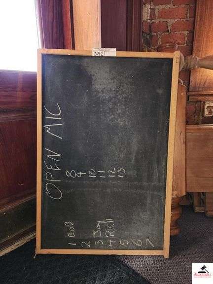 'A' FRAMED STANDING 2-SIDED CHALKBOARD SIGN- 24"X50"-LIGHTWEIGHT WOOD FRAMED DOUBLE SIDED SIGN- ONE SIDE CHALKBOARD- ONE SIDE DRY ERASE- 68" X 48" WHITE CORRUGATED BOARD-WOOD A FRAME 2 SIDED CHALKBOARD SIGN23" X 49" image