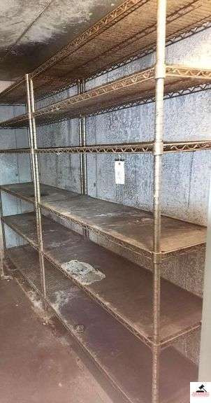 (3) STORGAGE RACKS- (2) CHROME- 6 SHELF-48" X 18"- (1) METAL- 3 SHELF- 48" X 18" image