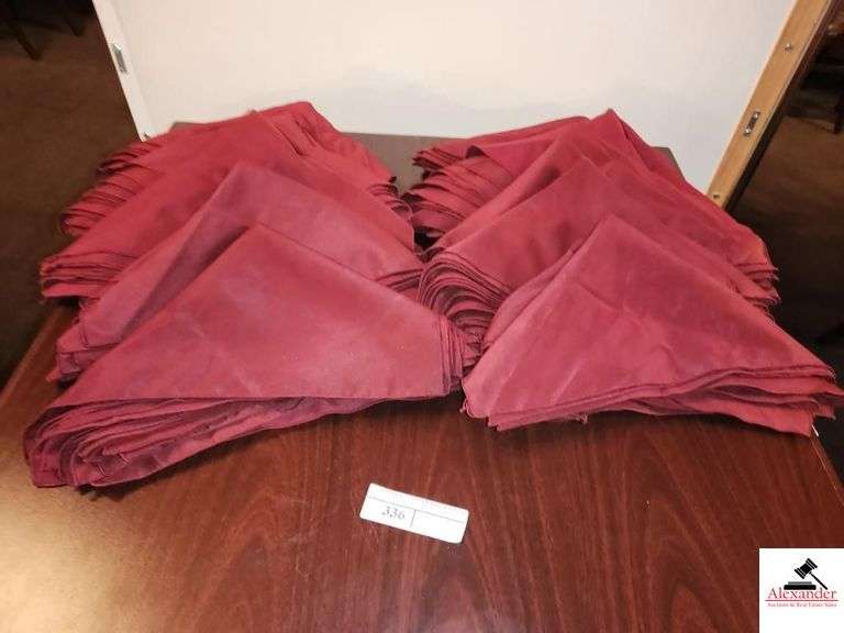 RED LINEN NAPKINS image