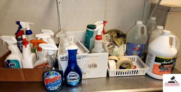 CLEANING SUPPLIES - BATHROOM CLEANER - DAWN - TAPE - MEAN GREEN - 2 GALLON VINEGAR -  (KITCHEN ) image