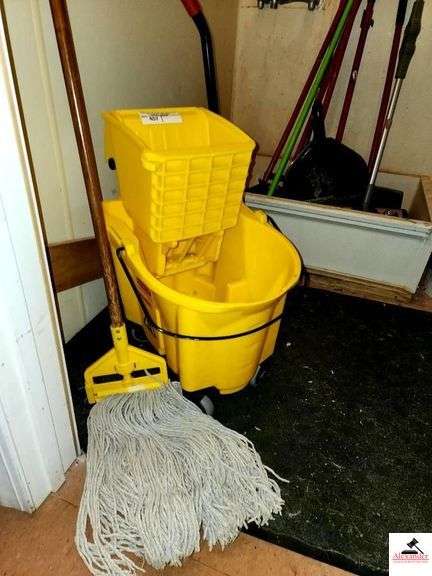 COMMERCIAL MOP & MOP BUCKET-YELLOW-UTILITY CLOSET UPSTAIRS image