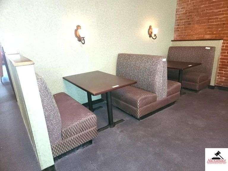 (2)UPHOLSTERED BOOTHS-48" (2 ENDS, DOUBLE SIDED SECTION-3PCS) - (DOWNSTAIRS) image