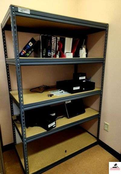 METAL STORAGE RACK-5 SHELF-48" X 18"- INVENTORY NOT INCLUDED(UPSTAIR OFFICE) image