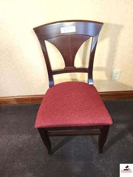 (7) SHAFER CHAIRS - UPHOLSTERED SEATS MAROON IN COLOR - (UPSTAIRS) image