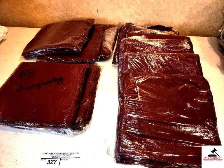 (100) BURGUNDY 19" LINEN NAPKINS- NEW IN PACKAGE image