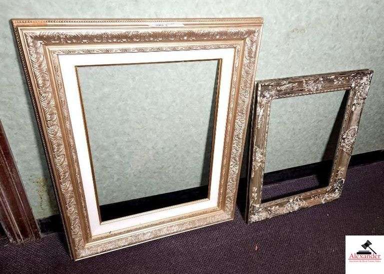 (2) DECORATIVE PICTURE FRAMES- (1) 27-3/4" X 34"- (1) 21-3/4" X 26"-(DOWSTAIRS BACK COUNTER) image