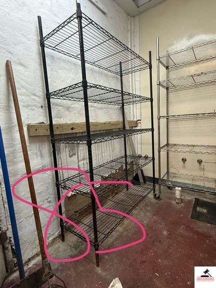 BLACK METAL STORAGE RACK- 5 SHELF 48"X18"X  " (KITCHEN) image