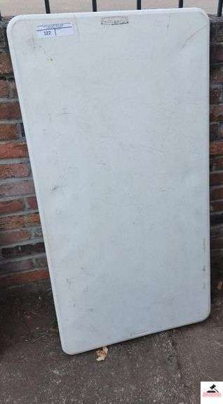 WHITE PLASTIC TABLE 24" X 48" - SCRATCHES & WEAR image