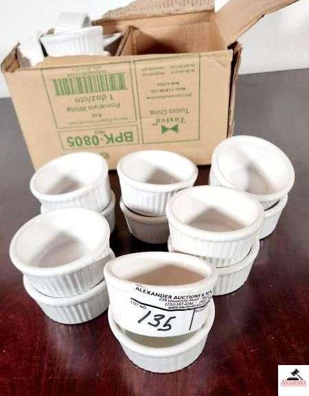 (24) TUXTON 8OZ WHITE PORCELAIN RAMEKINS image