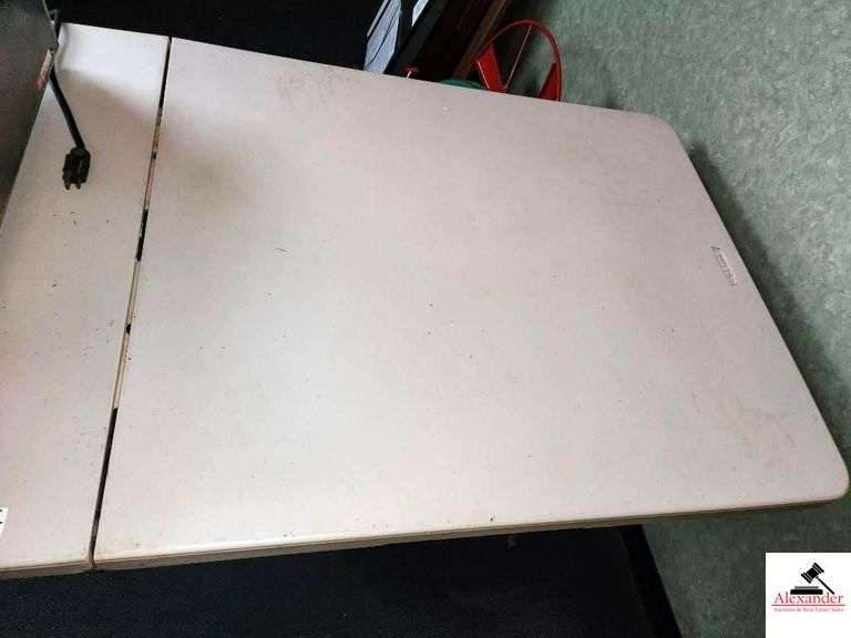 LIFETIME FOLDING PLASTIC TABLE-INVENTORY NOT INCLUDED- REAR LOBBY - REAL ENTRANCE image