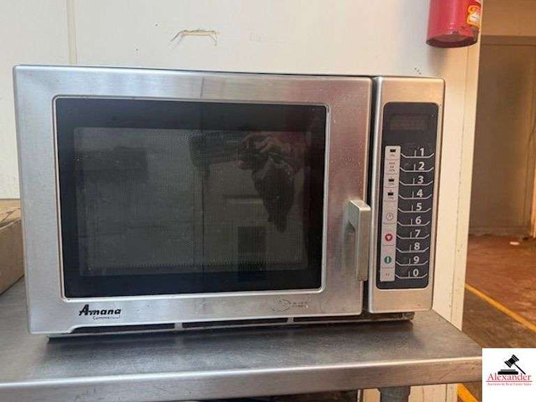 AMANA COMMERCIAL MICROWAVE- STAINLESS- 18.5"X 8"X15" image