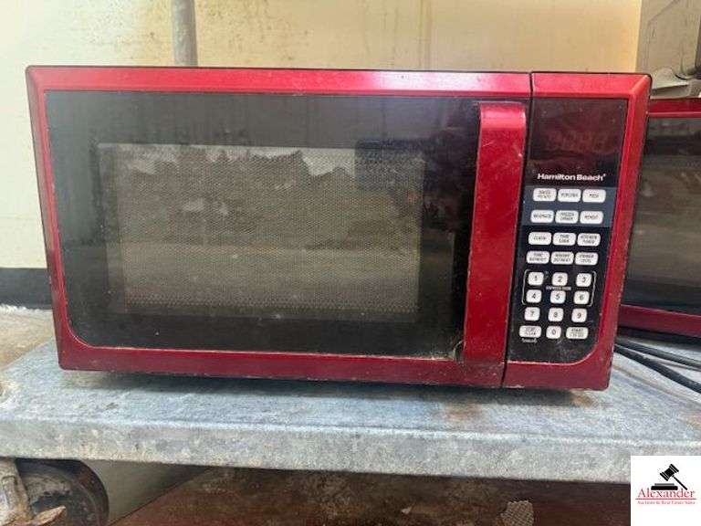 HAMILTON BEACH MICROWAVE- RED- WORKS image