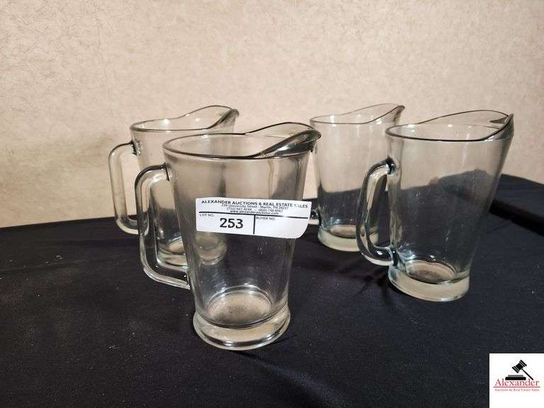 (4) LIBBEY GLASS 60OZ BEVERAGE PITCHERS image