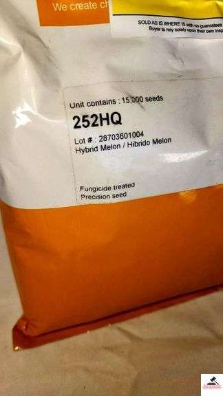O-BASF NUMHEMS 252HQ HYBRID MELON SEEDS - LOT # 28703601004 - 15,000 SEEDS - GERM 90% - GERM DATE 12/2020