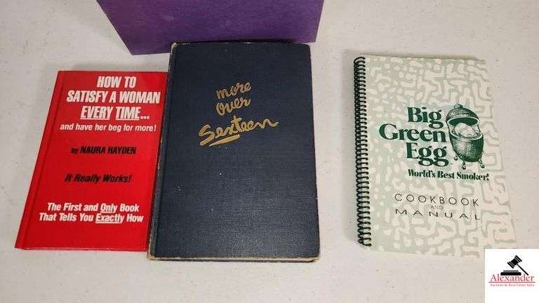 (4) BOOKS - MEN ARE FROM MARS WOMEN ARE FROM VENUS BY JOHN GRAY, PH.D. - HOW TO SATISFY A WOMAN EVERY TIME AND HAVE HER BED FOR MORE BY NAURA HAYDEN - MORE OVER SEXTEEN - BIG GREEN EGG WORLD'S BEST SMOKER - COOKBOOK AND MANUAL - (BOOK SHELF)