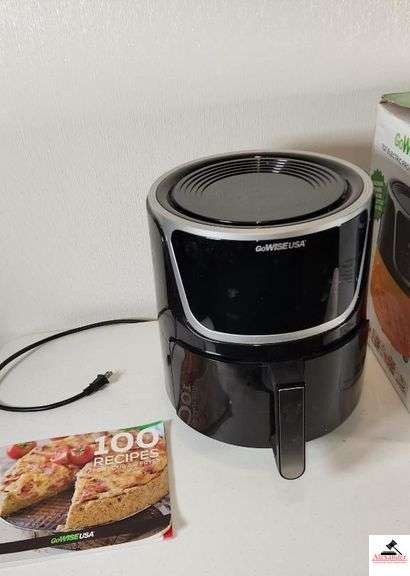 GO WISE USA AIR FRYER - 70T ELECTRIC PROGRAMMABLE WITH 8 PRE SET COOKING FUNCTIONS - APPEARS NEW - 100 RECIPES FOR AIR FRYER - (TRAILER)