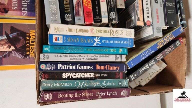 27 +/-  AUDIO BOOKS - THE MALTESE FALCONS - ANNE RIVERS SIDDONS OUTER BANKS - THE DAY OF THE JACKAL - THE DA VINCI CODE BY DAN BROWN - LUCKY DAY BY MARY HIGGINS CLARK - A TIME TO KILL BY JOHN GRISHAM - PLEADING GUILT BY SCOTT TUROW - THE FOURTH K BY MARIO PUZO - ETC. - (TRAILER)