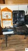 UT CLOTHES BAG - MONGRAMMED NANCY OVERTON - NEEDS NEW HANDLE - CARE CHASE BLACK CLOTHES LUGGAGE  BAG - SHOULDER CARRYING BAG - LARGE BRIEFCASE - (MASTER BEDROOM CLOSET)