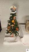 PIGEON FORGE POTTERY PITCHER - COMMERATING THE 200THANNIVERSARY - SEPT. 10TH 1974 - HANDPAINTED SNOWMAN DECORATIVE CANDLE HOLDER - TREE IN A CUP WITH UT ORNAMENTS AND TREE TOPPER NATIONAL CHAPINSHIP FIESTA BOWL PIN - (DEN)