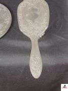 SILVER HAND MIRROR AND BRUSH