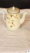 VINTAGE HALL'S SUPERIOR JEWEL HOMEMAKER KITCHENWARE AUTUMN LEAF COFFEE POT - SMALL CIRCLE ON ON SPOUT - (GREAT ROOM CABINETS)