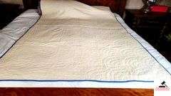 DRESDEN PLATE QUILT ON WHITE BACKGROUND CLEAN - 52" WIDE X 85" LONG - (NORTHWEST BEDROOM)