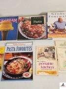 RECIPE AND COOK BOOKS - GEORGE FOREMAN'S BIG BOOK OF GRILLING BBQ AND ROTISSERIE MORE THAN 75 RECIPES FOR FAMILY AND FRIENDS - PASTA WILLIAMS-SONOMA KITCHEN LIBRARY - ICE CREAM SHERBERTS AND SORBETS BY MARBLE AND GAR HOFFMAN - THE LADY AND SONS TOO! A WHOLE NEW BATCH OF RECIPES FROM SAVANNAH BYR PAULA H. DEEN OWNER AND PROPRIETOR (2) BOOKS - LEE BAILEY'S TOMATOES - COOK UP A SPICY CARIBBEAN PARTY WITH WALKERSWOOD PAMPLET - OSTER QUICK FREEZE ICE CREAM MAKER ASSESORY RECIPES AND INSTRUCTIONS - CAREFREE COOKING WITH YOUR FRIGIDAIRE ELECTRIC RANGE RECIPE BOOK - HERSHEYS INDEX RECIPE BOOK - MIRRO-MATIC PRESSURE PAN DIRECTIONS RECIPES TIME TABLES - BETTY CROCKER'S PASTA FAVORITES - THE ALL ELECTRIC PORTABLE KITCHEN COOK BOOK - BLAND FARMS VIDALIA ONION COOK BOOK - GOURMET SANDWICHES BY NORMAN KOLPAS - BETTY CROCKER'S PASTA FAVORITES - CHARLESTON LOW COUNTRY COOKING RECIPES AND PHOTOGRAPHY FROM SOUTH CAROLINA'S BEAUTIFUL LOW COUNTRY - (TRAILER)