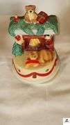 ENESCO MUSICAL BOX - HAVE YOURSELF A MERRY CHRISTMAS - DOES NOT PLAY - FIRE PLACE SCENE WITH CAT AND TEDDY BEAR MUSIC BOX - PLAYS MUSIC AND ROTATES - WOOD MUSIC BOX WITH SNOWMAN - PLAYS MUSIC AND CHRISTMAS TREE ROTATES - (NW BEDROOM)