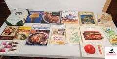 RECIPE AND COOK BOOKS - GEORGE FOREMAN'S BIG BOOK OF GRILLING BBQ AND ROTISSERIE MORE THAN 75 RECIPES FOR FAMILY AND FRIENDS - PASTA WILLIAMS-SONOMA KITCHEN LIBRARY - ICE CREAM SHERBERTS AND SORBETS BY MARBLE AND GAR HOFFMAN - THE LADY AND SONS TOO! A WHOLE NEW BATCH OF RECIPES FROM SAVANNAH BYR PAULA H. DEEN OWNER AND PROPRIETOR (2) BOOKS - LEE BAILEY'S TOMATOES - COOK UP A SPICY CARIBBEAN PARTY WITH WALKERSWOOD PAMPLET - OSTER QUICK FREEZE ICE CREAM MAKER ASSESORY RECIPES AND INSTRUCTIONS - CAREFREE COOKING WITH YOUR FRIGIDAIRE ELECTRIC RANGE RECIPE BOOK - HERSHEYS INDEX RECIPE BOOK - MIRRO-MATIC PRESSURE PAN DIRECTIONS RECIPES TIME TABLES - BETTY CROCKER'S PASTA FAVORITES - THE ALL ELECTRIC PORTABLE KITCHEN COOK BOOK - BLAND FARMS VIDALIA ONION COOK BOOK - GOURMET SANDWICHES BY NORMAN KOLPAS - BETTY CROCKER'S PASTA FAVORITES - CHARLESTON LOW COUNTRY COOKING RECIPES AND PHOTOGRAPHY FROM SOUTH CAROLINA'S BEAUTIFUL LOW COUNTRY - (TRAILER)