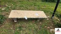 CONCRETE YARD BENCH - SOME CRACKS AND CHIPS - (BACK YARD)