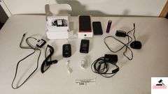 CELLPHONES AND PHONE CHARGERS - IPHONE HEAD PHONE CORD - (2) SMART PHONES - (2) FLIP PHONES, VERIZON LG, AICOTEL - POWERBANK ON THE GO CHARGER - (NE BEDROOM CLOSET)