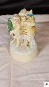 ENESCO WINTER WONDERLAND MUSIC BOX - MIDWEST BOY AND GIRL - 1920'S GATSBY MUSIC DOLL STYLE - BOTH PLAY MUSIC - (NW BEDROOM)