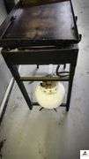 BLACKSTONE GRILL - TOP IS 18" X 29" -PLASTIC COVER W/ HOLE  - (GARAGE)