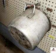 ALUMINIUM BAKING PAN -  TWO SKILLETS - COLANDER PAN - ALUMINIUM COOKING PAN - TONGS - BRUSHES - (2) BEAST CLAWS - (GARAGE)