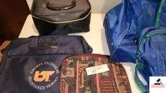 ROLLING DUFFLE BAG STYLE SUITCASE - HAND CARRY BAG MATCHING - COSMETIC BAG - SMALL PURSE - BRIEFCASE - (MIDDLE BEDROOM CLOSET)