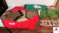 COLLECTION OF APRONS - DIRTY SANTA  APRON - (MAPLE HUTCH GREAT ROOM)