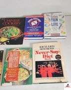 COOK / RECIPE BOOKS - CARIBBEAN COOKING - ORIENTAL COOK BOOK BETTER HOMES AND GARDENS - CHINESE COOKERY BY ROSE CHENG AND MICHELE MORRIS - SUGER BUSTERS CUT SUGAR TO TRIM FAT - EATING THIN FOR LIFE - WEIGHT WATCHERS QUICK START PLUS PROGRAM COOK BOOK - IN THE KITCHEN WITH ROSIE AND OPRAH'S FAVORITE RECIPES BY ROSIE DALEY - CHICKEN COOK BOOK SOUTHERN LIVING - SKINNY ONE POT MEALS OVER 100 DELICIOUS EASY TO MAKE MAIN DISHES, SOUPS, AND SALADS - NEVER SAY DIET BOOK BY RICHARD SIMMONS HOW TO TRIM DOWN, SHAPE UP, AND STAY SLIM FOREVER! - (TRAILER)