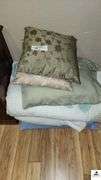 (2) DECORATIVE PILLOW - BED PILLOW - QUEEN OR KING SIZE COVERLET - (MASTER BEDROOM)