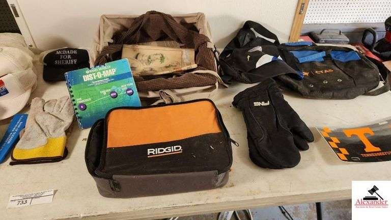 NED RAY MCWHERTER CAPS & SHIRTS - DIST-O-MAP - RIDGID BAG - LEATHER GLOVES  - TN FUND LICENSE PLATE - PING GLOVES - ETC.