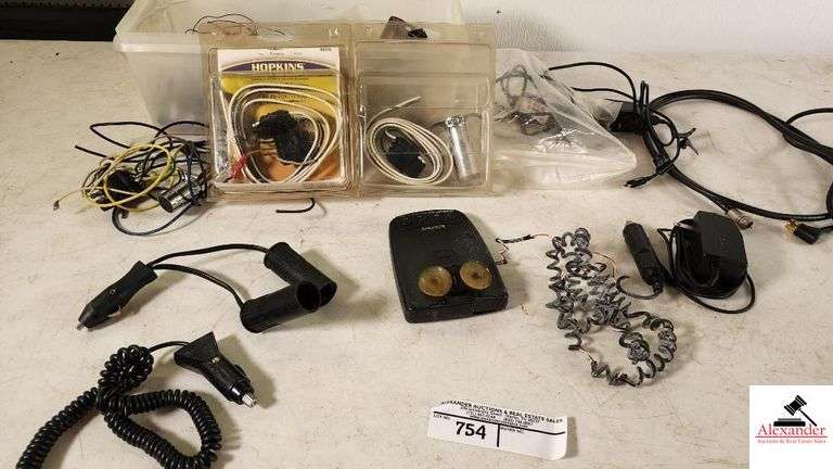 ESCORT RADAR DETECTOR (CONDITION UNKNOWN) = EXTRA CORDS - hOPKINS TOW SOLUTION - 5 PRONG ENDS - BOX OF SCREWS   - ACCESSORIES(GARAGE